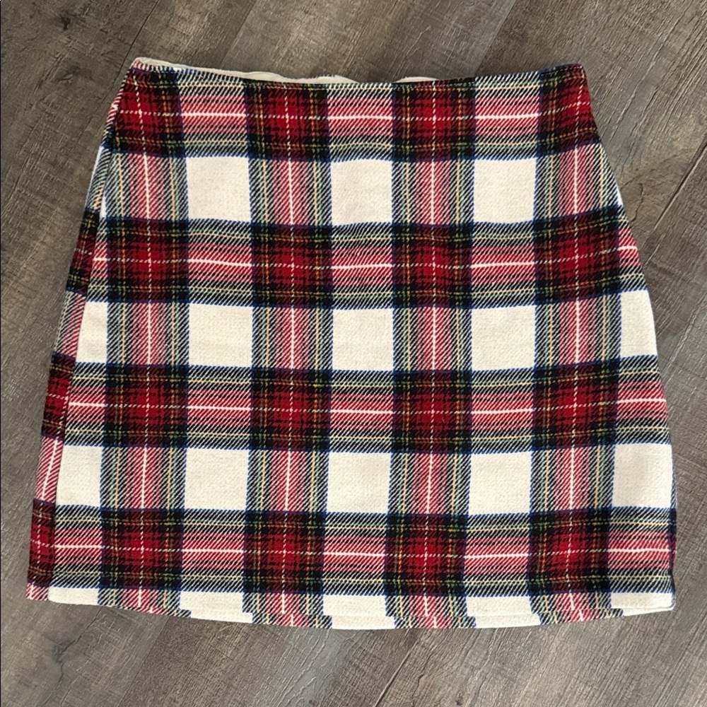 Abercrombie & Fitch Red Plaid Mini Skirt